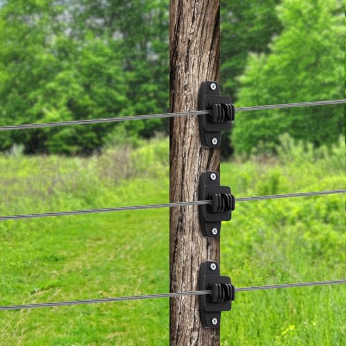 100 Pack Electric Wire Fence Insulators with Screws, Heavy Duty