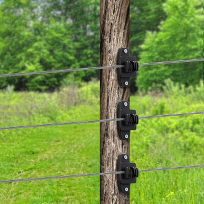 100 Pack Electric Wire Fence Insulators with Screws, Heavy Duty