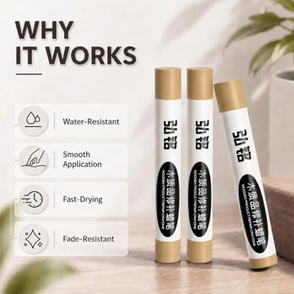3 Colors Wood Filler Sticks, Dark Wood Series, with Scraper - color: Dark Wood Series
