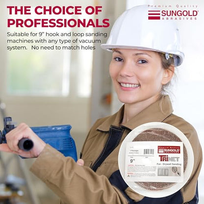 Sungold Abrasives 9" Mesh Sanding Discs, 240 Grit, Hook & Loop, 10-Pack - size: 240 Grit
