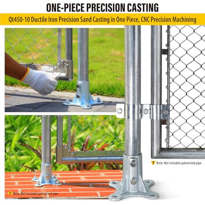 Aecxm 2" (1-7/8" Post OD) Chain Link Fence Post Floor Flange Galvanized Anchor Base for Fence Posts, Mailboxes, Lamp Posts & Commercial Applications 4Pack - size: 2" (1-7/8" Post OD)