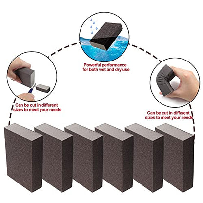 12Pcs 100 Grit Medium Sanding Block - size: 100 Grit(Medium)