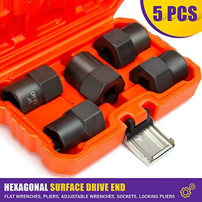 5PCS Bolt Extractor Kit Heavy Duty, 1/2" Drive Impact Lug Nut Remover Tool, Nut Extractor Set Large Size 19-25mm For Removing Stripped, Damaged, Rounded off and Rusted Bolts, Studs - size: 5Pcs