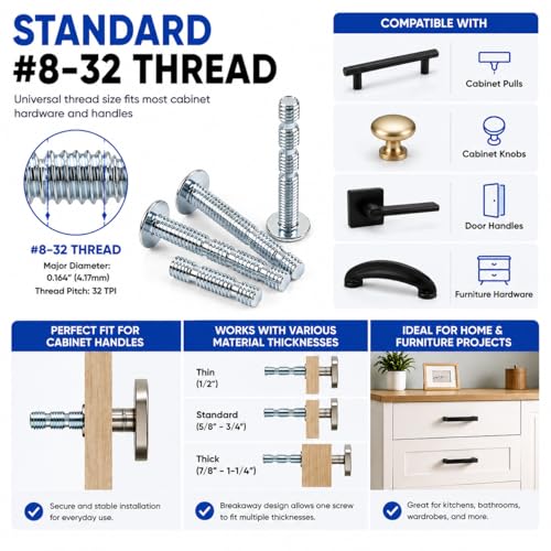 105 Pack #8-32 x 1-3/4" Truss Head Break Away Screw - color: Silver
