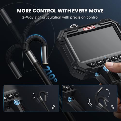 Ralcam Two-Way Articulating Borescope for Mechanic Automotive HVAC Wall - size: 5FT