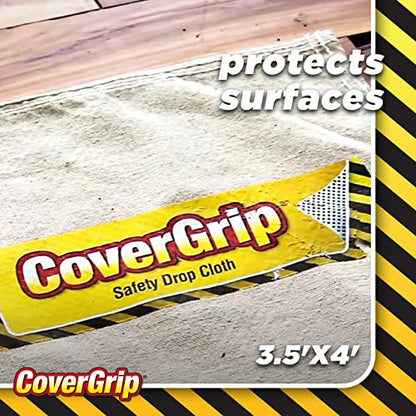 Quick Drop 8 oz Canvas Safety Drop Cloth, 3.5' x 4' - size: 3.5’ x 4’, style: 8 oz