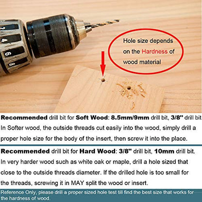1/4-20 Hex Drive Threaded Inserts for Wood - 40 Pieces - size: 1/4-20 x 15mm*40pcs