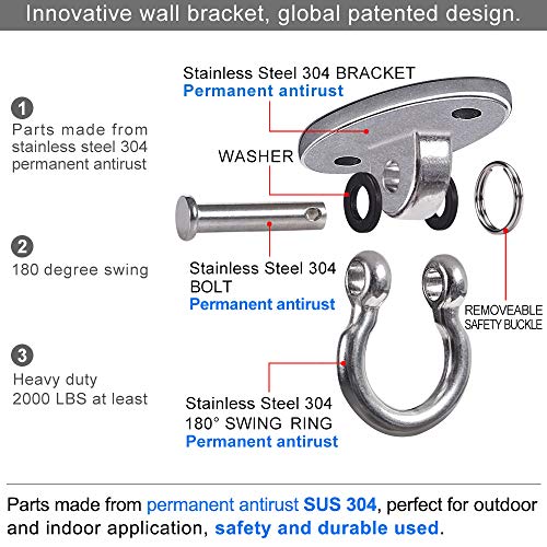 2Pack Heavy Duty Swing Hanger 180° Ceiling Swing Mount 2000 LBS Capacity - color: Silver Swing Hanger (2pack)