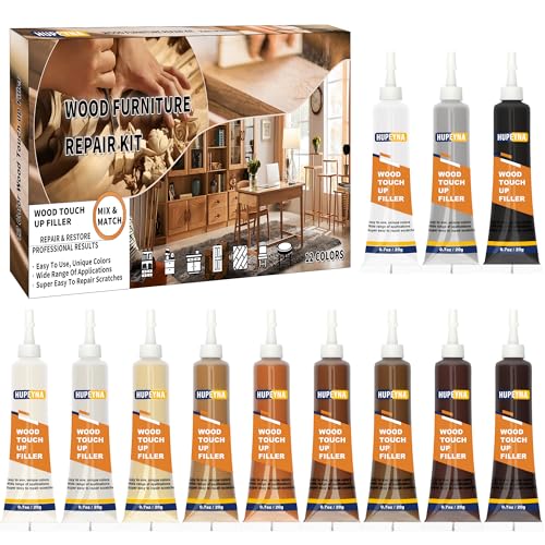 Hupeyna Wood Repair Kit, 12 Color Wood Fillers, Furniture Repair Kit