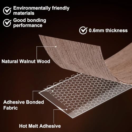 Black Walnut Edge Banding,3/4 Inch x 50 ft Roll Pre-Glued Iron On Wood Veneer Edging Banding Tape with Hot Melt Adhesive Flexible Edge Band for DIY & Professional Projects - color: Black Walnut Wood, size: 3/4 Inch x 50 ft