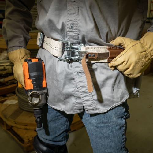 Klein Tools 5425M Tool Belt, Cotton/Polyester Work Belt, Quick-Release Buckle for Ironworker, Construction, Framer, Carpenter, Electrician, M - size: Medium