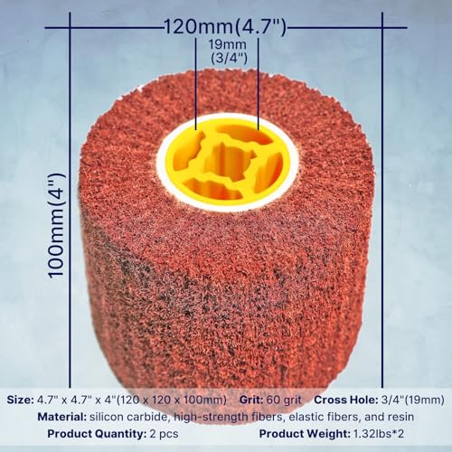 JONAS C 2 Pcs 4.7" x 4" 60 Grit Surface Conditioning Drum - style: 60 grit