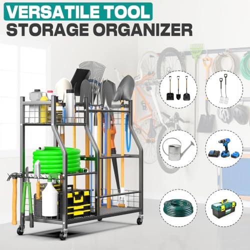 EVERHANGER Garden Tool Organizer Stand, Garage Tool Storage Organization - size: Large