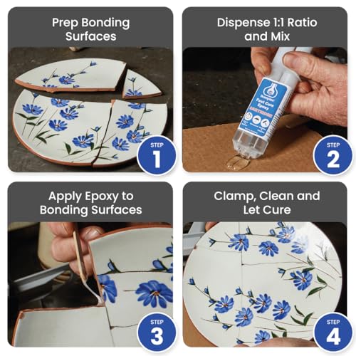 Brampton Fast Cure Epoxy, Quick 10-Min Set, 30-Min Cure, Waterproof 2-Part Epoxy Glue Kit for Tile, Metal, Ceramic, Glass, Wood, Stone, Strong Bonding, Sandable, Paintable Resin, Easy 1:1 Mix, 0.85 oz