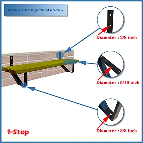 MTB Black Steel Stair Riser with 1/2/3/4/5/6/7 Steps - style: 1 Step 2Pack