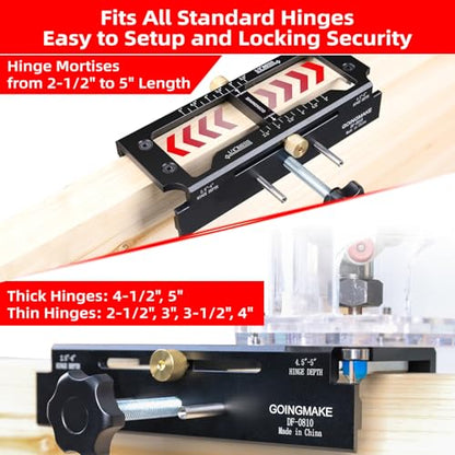 GOINGMAKE Door Hinge Jig, All Metal Door Hinge Template Kit