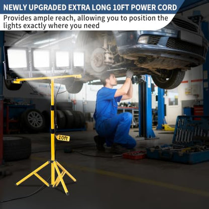 40000LM LED Work Light with Stand & Tripod 3 Head Dimmable IP66 - color: 4 Pack