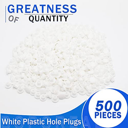 500Pcs 3/16" Plastic White Hole Plugs, Screw Hole Covers - color: White, size: 500pcs*0.19"(5mm)