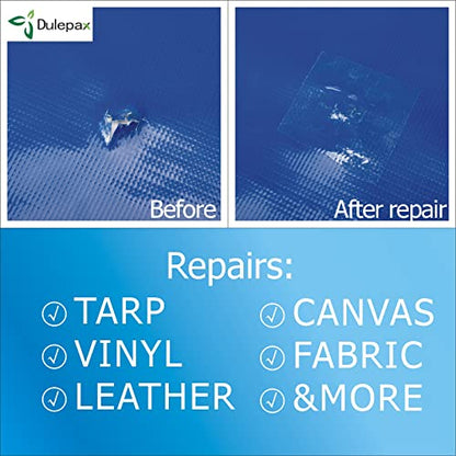 Dulepax Tent Repair Tape,Ultrastrong Awning Repair Tape,Boat Covers Repair,Double Layer RV Covers Repair Kit,Tarp Repair,Canvas Pctch Kit,Sail Tape 1 Roll of 16.4' x 2.95" - size: 16.4 ft x 2.95"