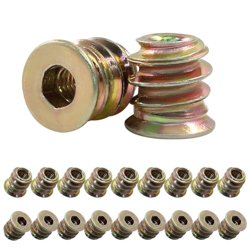 Jiozermi Threaded Insert Nuts, M4x10mm, 20 Pcs - size: M4x10mm