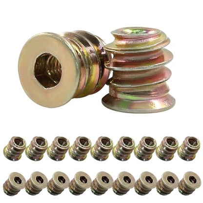 Jiozermi Threaded Insert Nuts, M4x10mm, 20 Pcs - size: M4x10mm