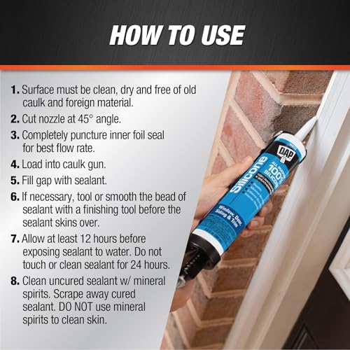 DAP 100% Silicone Rubber Window, Door, and Siding Sealant, Bronze 9.8 Oz (7079808647) - color: Bronze, size: 10.1 oz