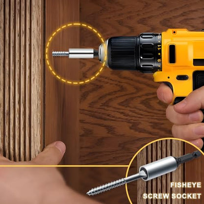 100Pack Eye Lag Screw with 1Pcs Eye Lag Driver 2" Eye Lag Screws Zinc Plated Carbon Steel Eye Lag Wood Screw Drop Ceiling with Attaching Hanger Wire to Joists