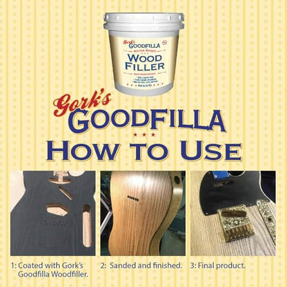 Goodfilla Ash, 1 Gallon (13.5lbs), Wood and Grain Filler, Stainable, Tintable, Sandable, Sandable, Zero Waste, Non-Toxic, USA Made - color: Ash, size: Gallon