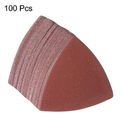 HARFINGTON 100pcs Triangular Hook & Loop Sandpapers 240 Grits 3-1/8" Aluminum Oxide Sanding Pads Random Orbital Mouse Detail Sander Papers Oscillating Multi Tool Sheets - size: 240 Grits