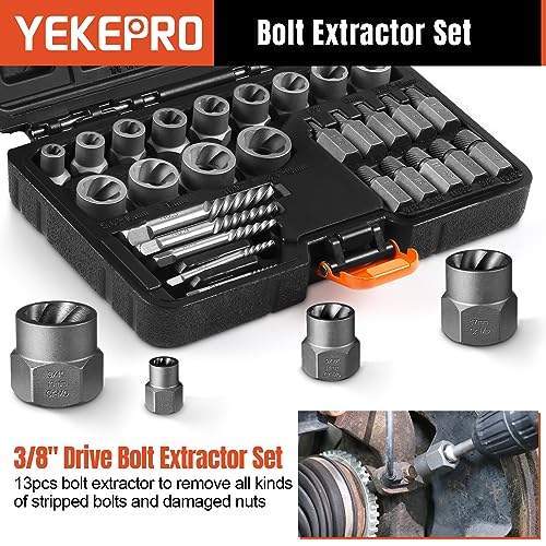 40 Pcs Broken Bolt Extractor Kit with Easy Out Screw Extractor Set - size: 40-Piece Bolt & Screw Extractor Set