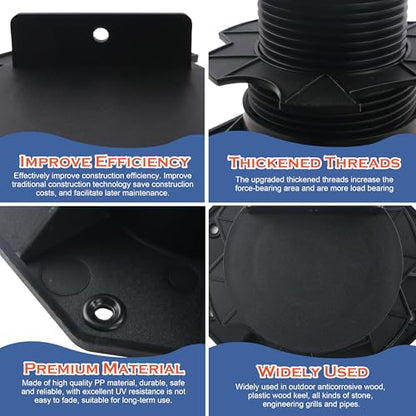 10PCS Adjustable Deck Support Pedestal Blocks (2-3/8" to 5-1/2")