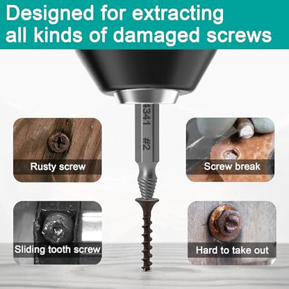 Damaged Screw Extractor Set & Stripped Screw Extractor Kit