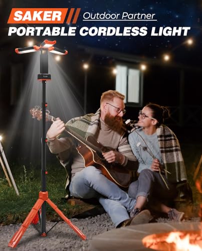 Saker Portable Camping Light with Stand 12000mAh 73.2" Work Light LD10