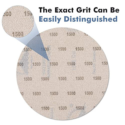 6 Inch 25 PCS 1500 Grit Sanding Disc Wet Dry Sandpaper Hook Loop Sand Paper - style: Grit 1500
