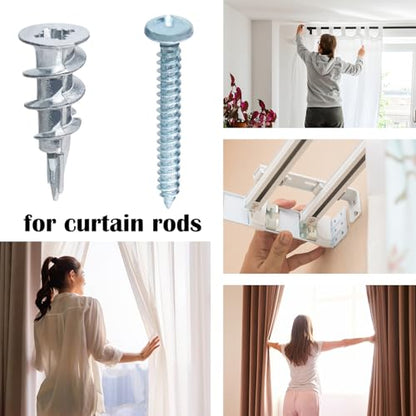 50Pcs Metal Self Drilling Drywall Anchors Heavy Duty with Screws Kit