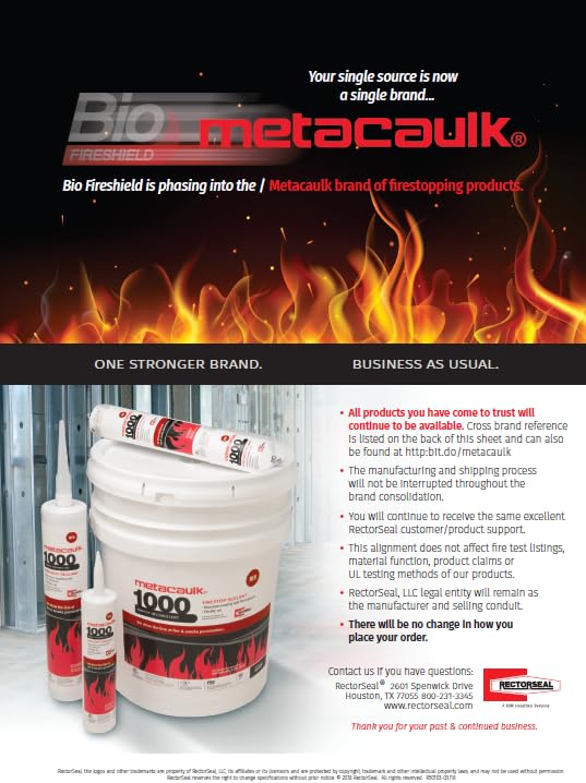 RectorSeal Metacaulk 1200 66015 Firestop Caulk Sealant, Easy Application, Firestop, 30 oz.