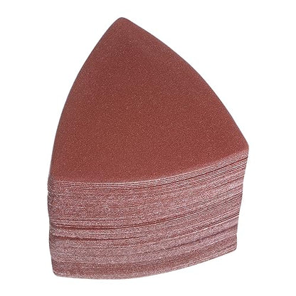 HARFINGTON 100pcs Triangular Hook & Loop Sandpapers 240 Grits 3-1/8" Aluminum Oxide Sanding Pads Random Orbital Mouse Detail Sander Papers Oscillating Multi Tool Sheets - size: 240 Grits