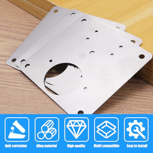 2Sets Stainless Steel Hinge Repair Plates with Screws Cabinet Door Hardware