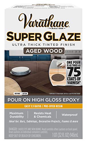 Varathane Super Glaze High Gloss Aged Wood Epoxy - color: Aged Wood