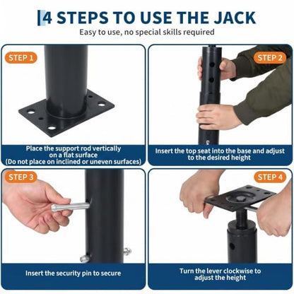 OUTLANE House Floor Jacks, 2 Pack 19"-36" Adjustable Jack Post 18000 LBS - color: Black, size: 19"-36"