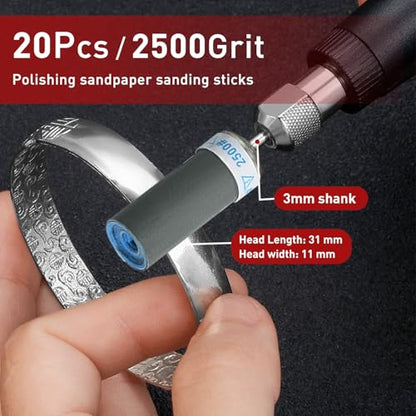 2500 Grit Sanding Sticks,20PCS Sanding Drums for Dremel Rotary Tool - style: 2500 Grit 20 Pcs