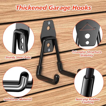 30-Pack Garage Hooks for Storage & Hanging Items, Save Space - color: 30 Pack Black