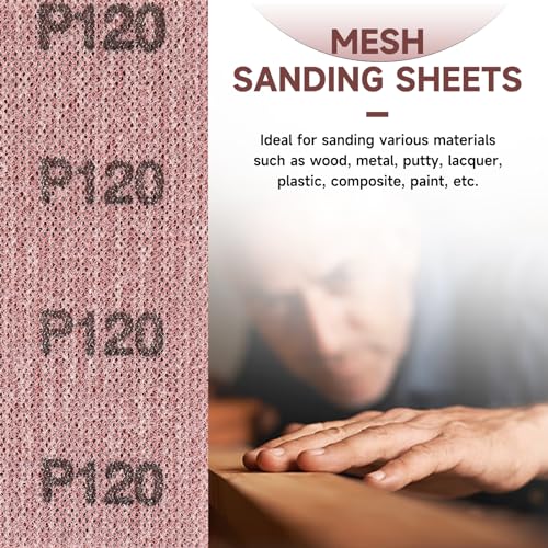 25Pcs 2-3/4" x 5" Hook and Loop Mesh Sandpaper for Orbital Sander - style: 70*125mm