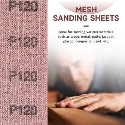 25Pcs 2-3/4" x 5" Hook and Loop Mesh Sandpaper for Orbital Sander - style: 70*125mm