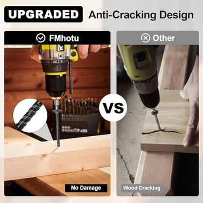 FMhotu #14 Heavy-Duty Wood Screws - color: Black, size: #14 x 6"