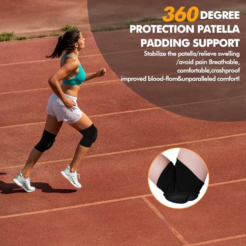 Protective Knee Pads, Thick Sponge Anti-slip,Women's/Men's Knee Pads for Volleyball, Rock Climbing, Cycling, Dancing, Gardening, Gardening, Flooring, House Cleaning, Construction Work with Thick EVA Foam Liner Black L - size: Large