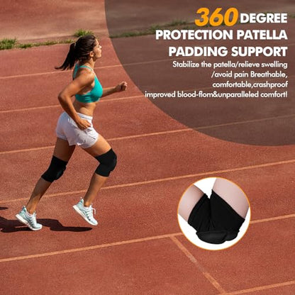 Protective Knee Pads, Thick Sponge Anti-slip,Women's/Men's Knee Pads for Volleyball, Rock Climbing, Cycling, Dancing, Gardening, Gardening, Flooring, House Cleaning, Construction Work with Thick EVA Foam Liner Black L - size: Large