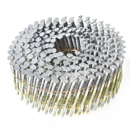 findmall 1-1/2 Inch 3600 Count Siding Nails 15-Degree Wire Collated Coil Full Round Head Hot-Dipped Galvanized Siding Nails - size: 1-1/2inch