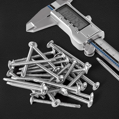 #10 x 1 100PCS 410 Stainless Silver Truss Head Tek Screws - size: #10 x 1"（100pcs）