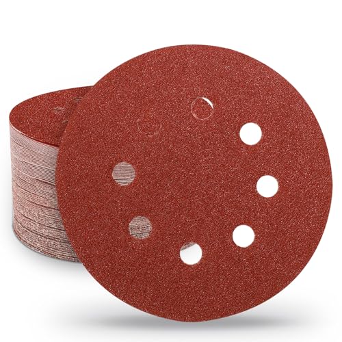 5 Inch Hook and Loop Sanding Discs Sandpaper 40-320 Grits, 70 PCS